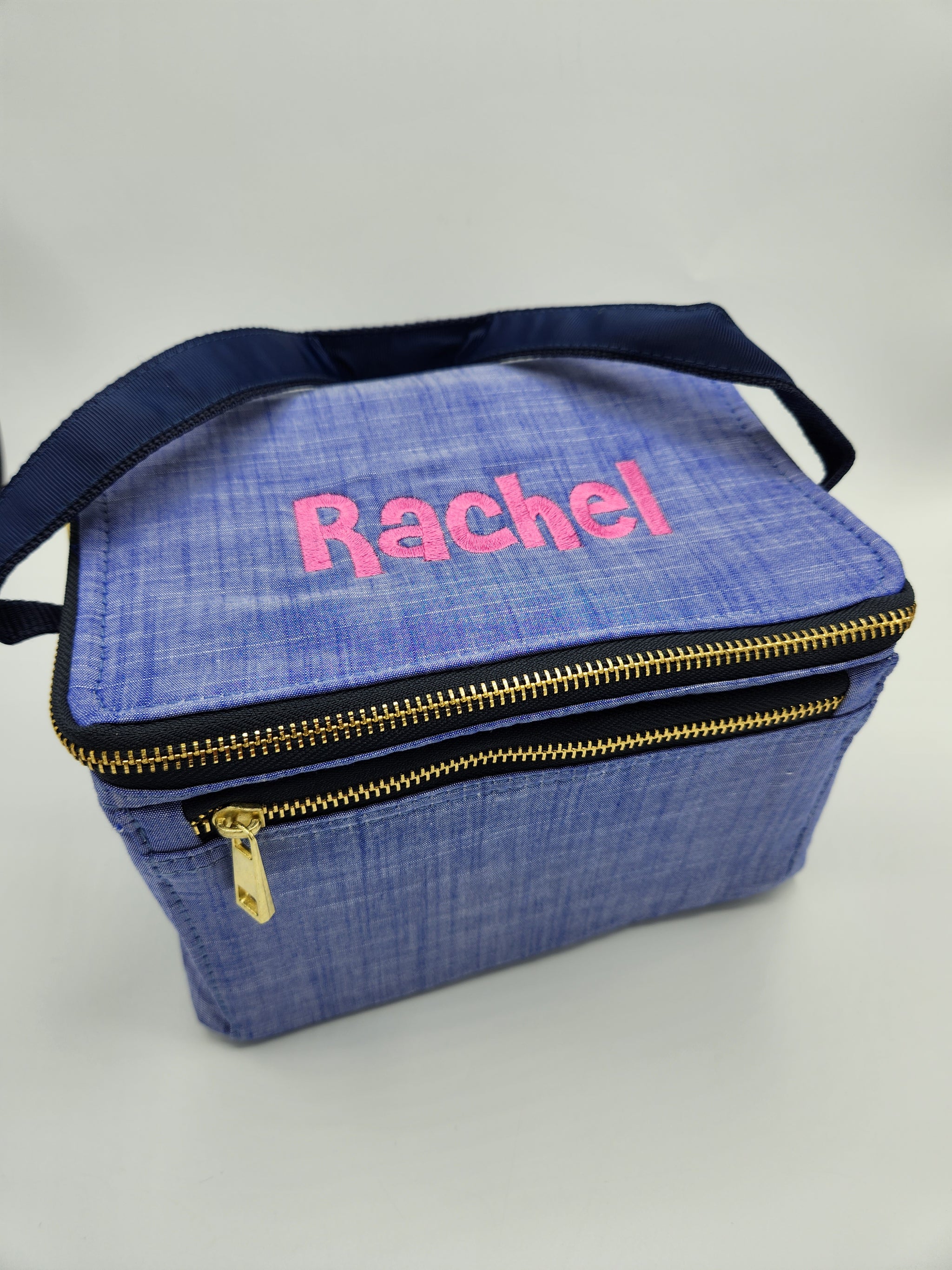 Blue Chambray Bucket Lunch Box