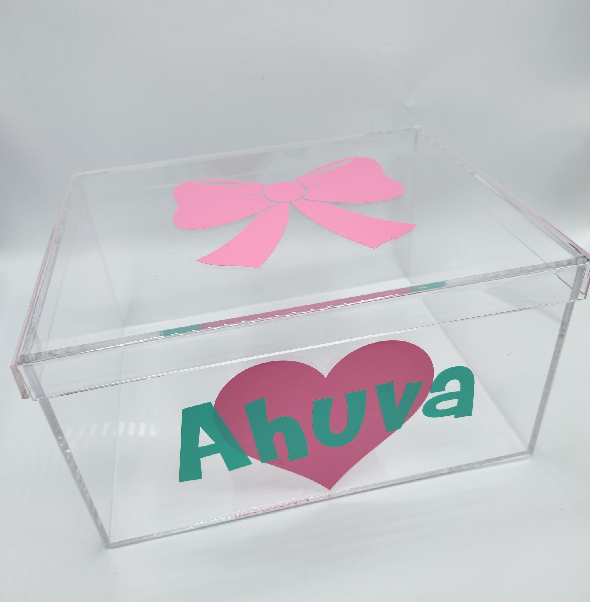 Heart and Bow Lucite Box