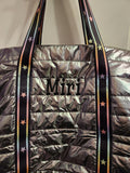 Gunmetal Puffer Tote with Gradient Star Straps