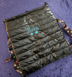 Black Puffer Sling Bag w/Colorful Scatter Star Straps