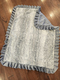 Large Cibirian Grey Ruffle Blanket