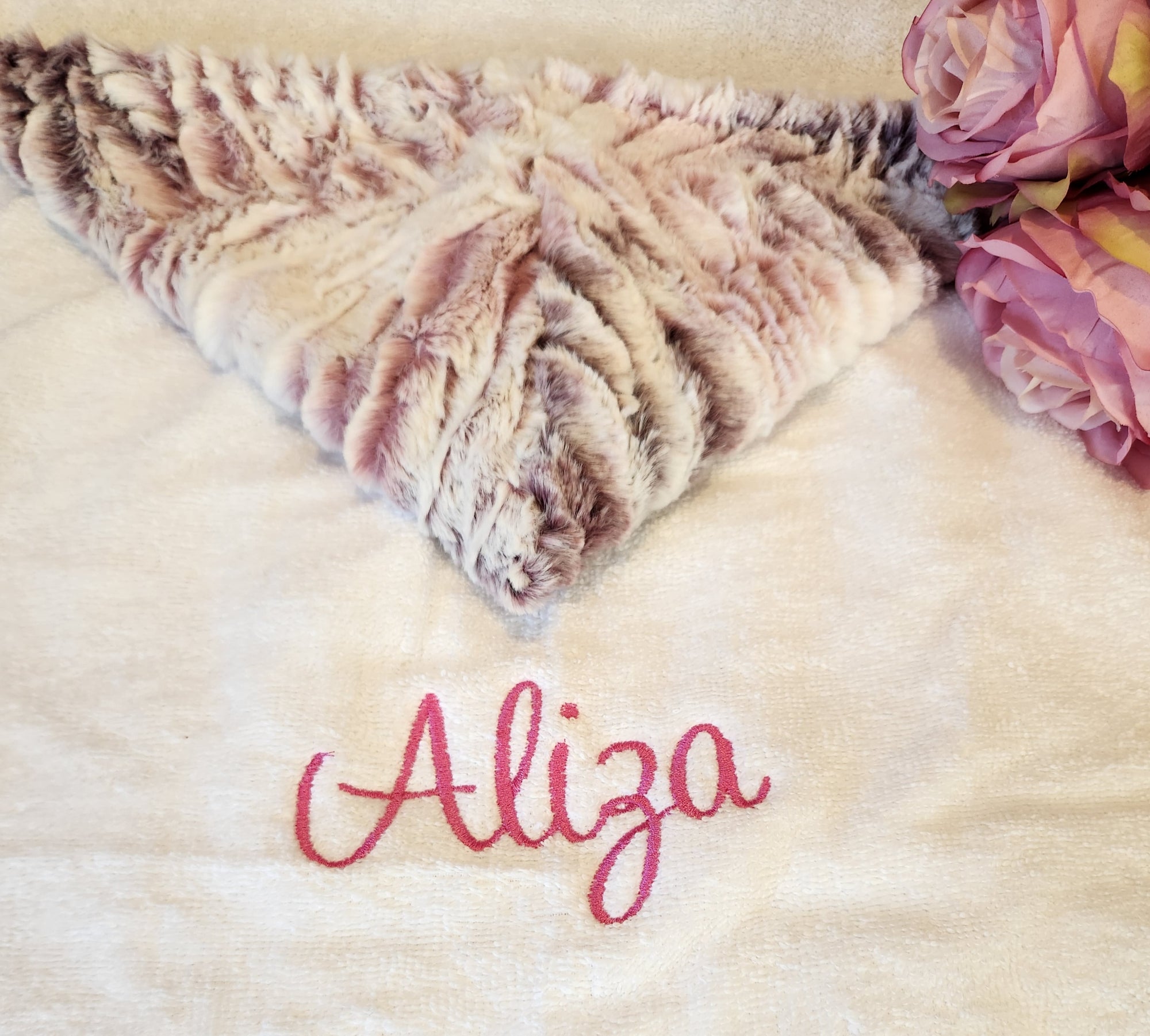 Zebra Rose Pink Girls Hooded Towel