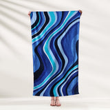 Wavy blue beach adult/kids towel