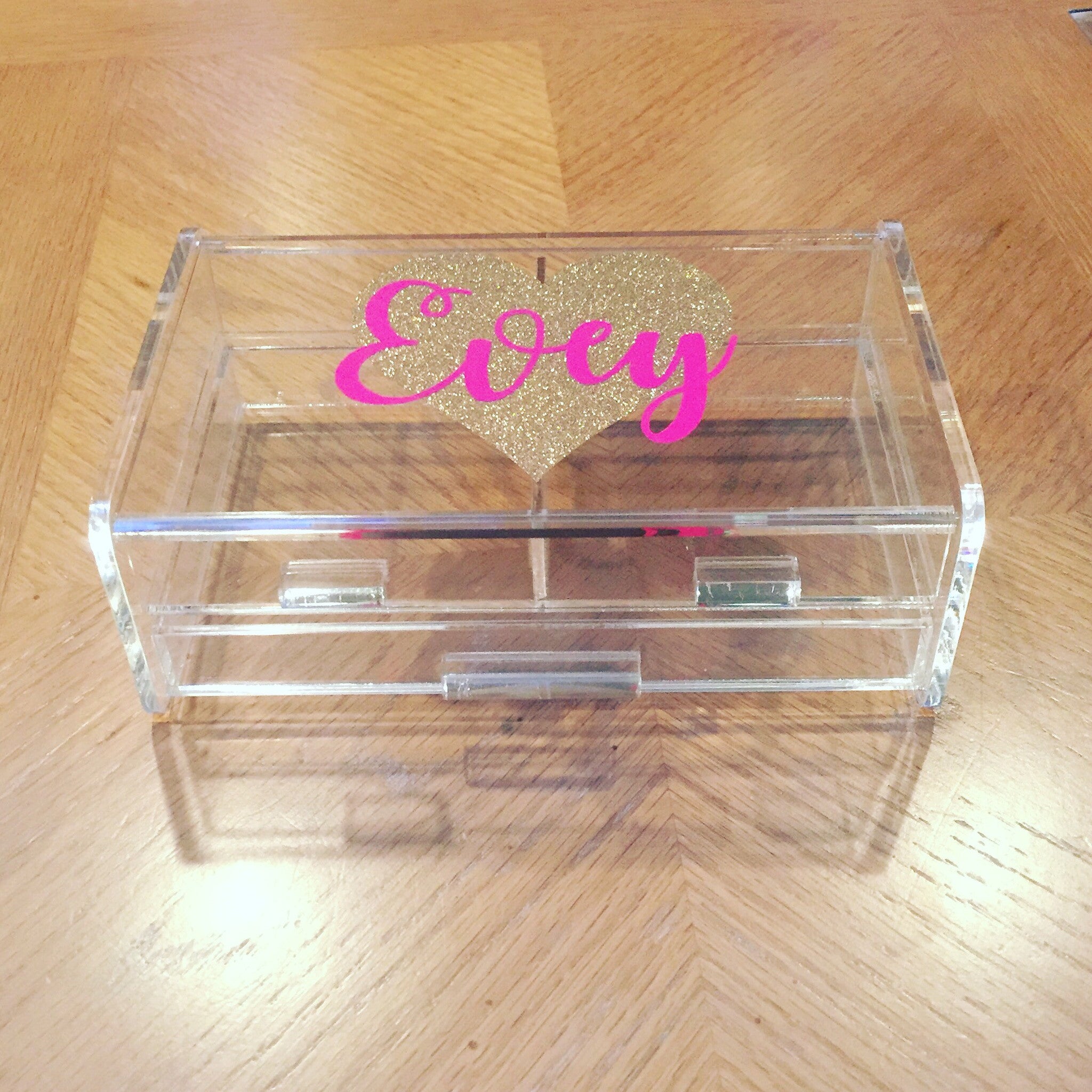 2 Drawer Lucite Jewelry Box