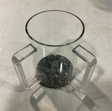 Black and Gold Marble with Clear Handles Lucite Washing Cup