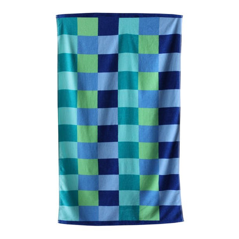 Blue checkered beach adult/kids towel