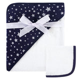 Star Navy Hooded Towel and Washcloth Set