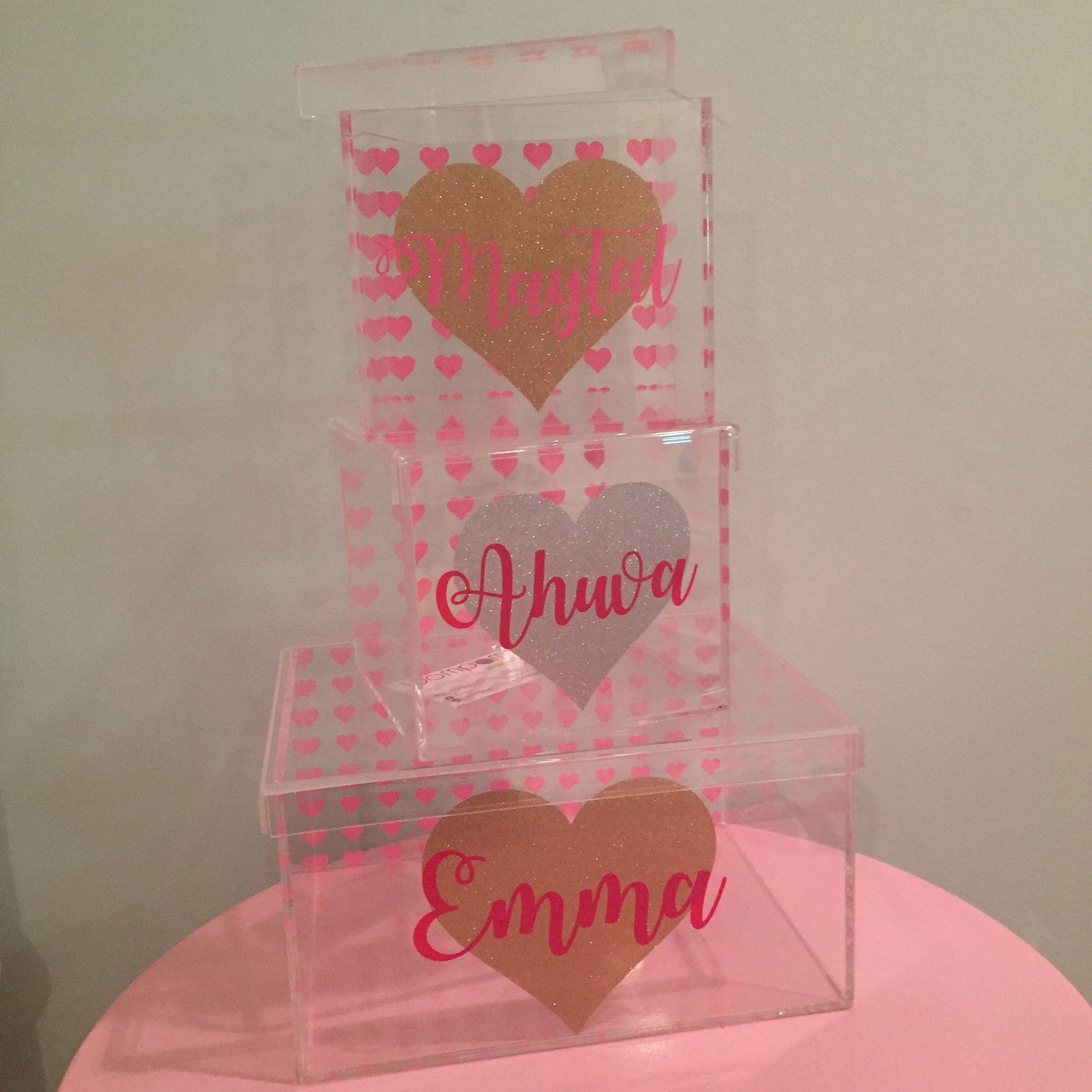 Hearts Lucite Box