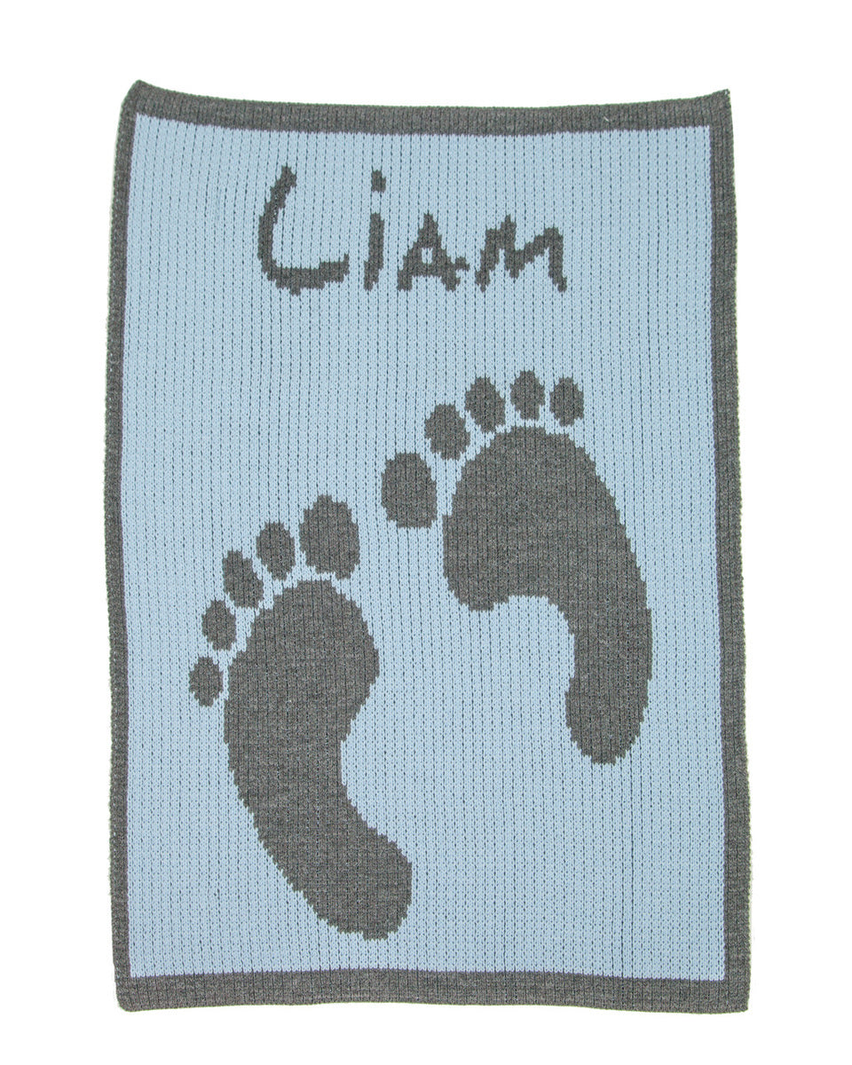 Baby Footprint & Name Stroller Blanket