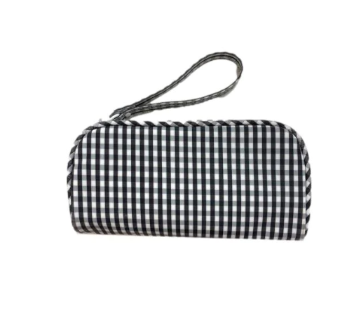 Black Gingham Wristlet