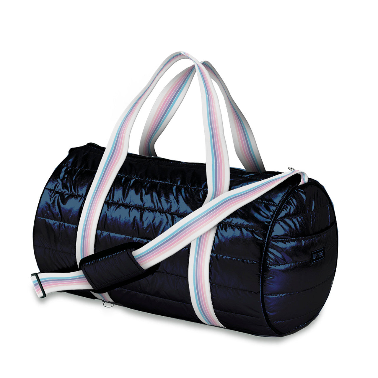 Navy Puffer Duffle Bag Sunrise Straps