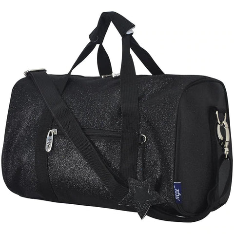 Black Glitter Mini Duffle Bag
