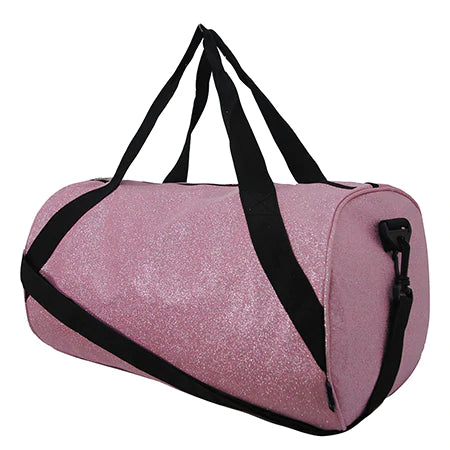 Light Pink Glitter Round Duffle Bag