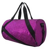 Purple Glitter Round Duffle Bag