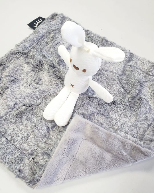 Heather Grey Bunny Minky Lovey