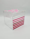 Ombre Stripes and Cloud Hearts Lucite Box