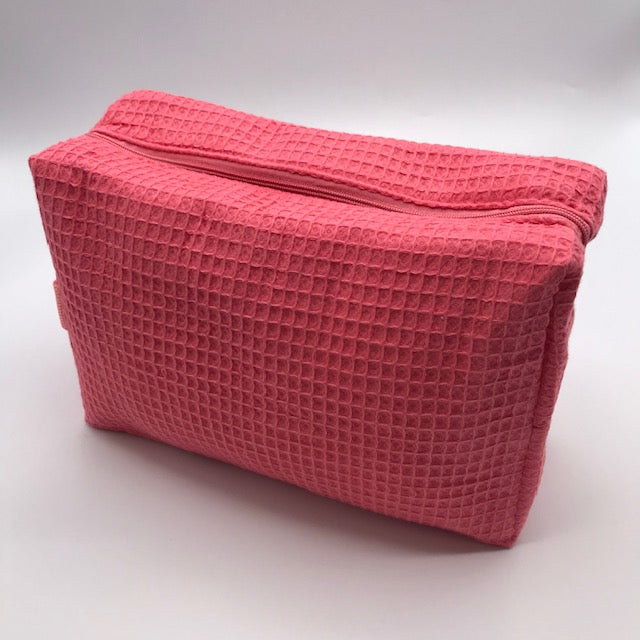 Coral Waffle Toiletry Bag