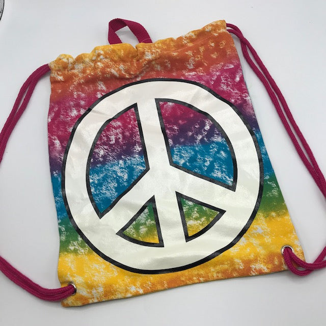 Peace Sign Drawstring Camp Bag