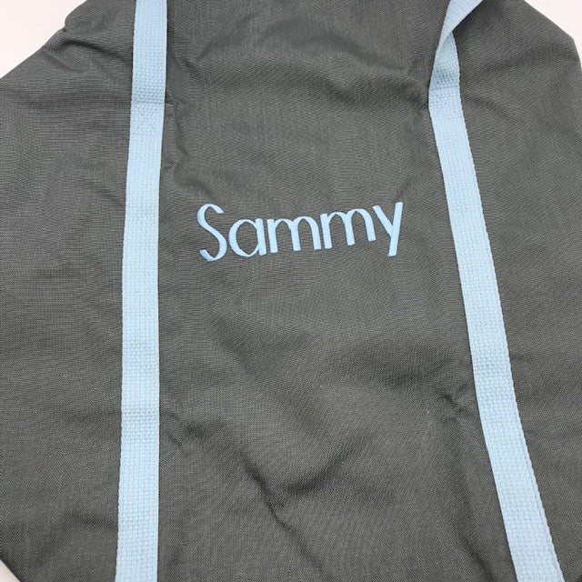 Sammy Gray and Light Blue Duffle