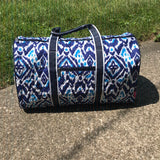 Navy Patterned Duffle