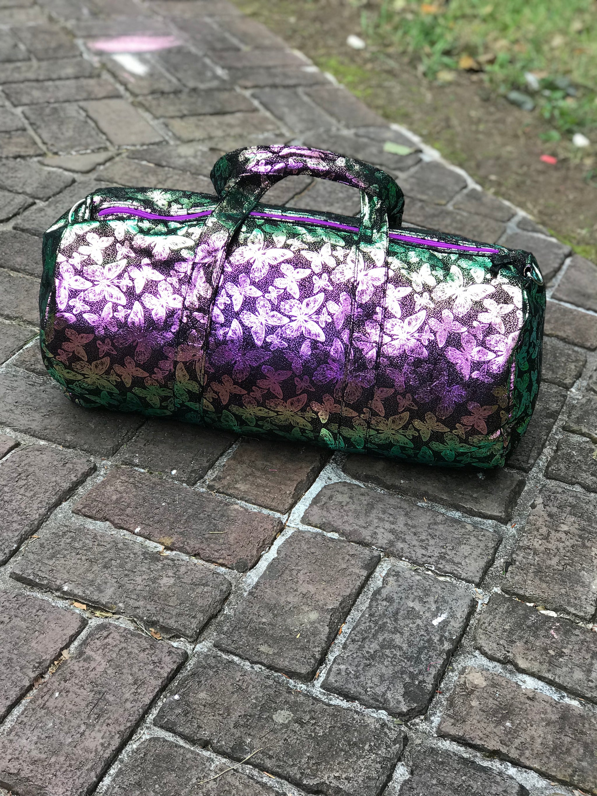 Iridescent Black Butterfly Duffle