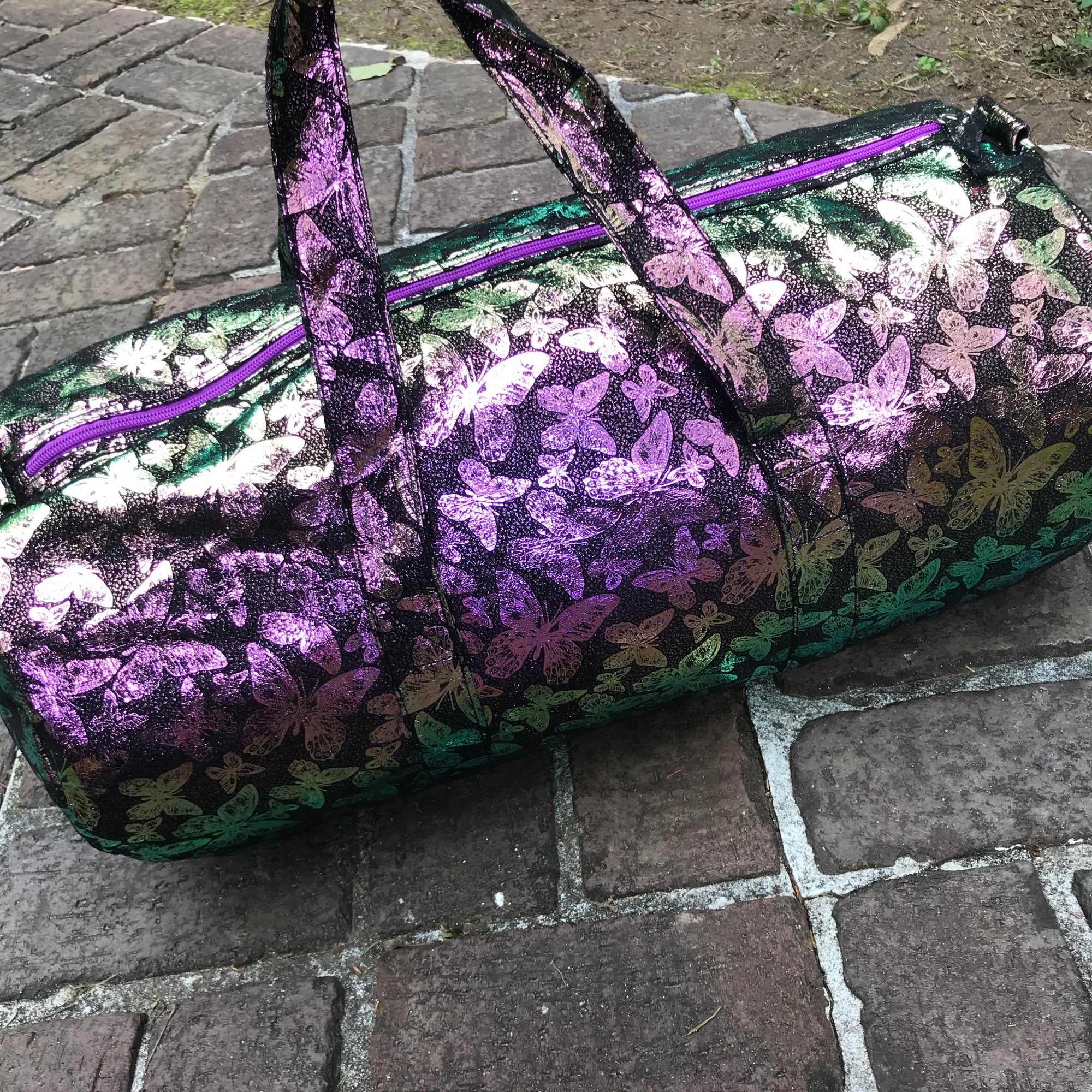 Iridescent Black Butterfly Duffle