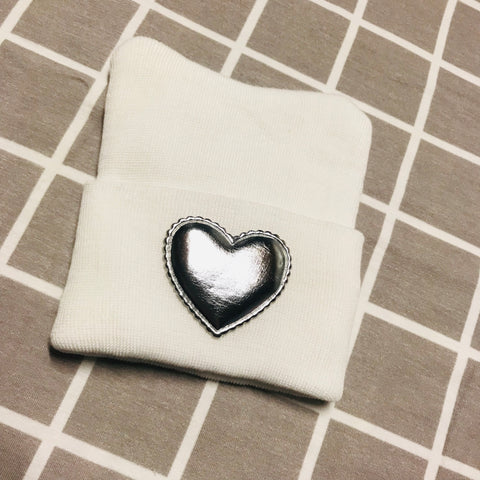 Silver Metallic Heart Hospital Hat