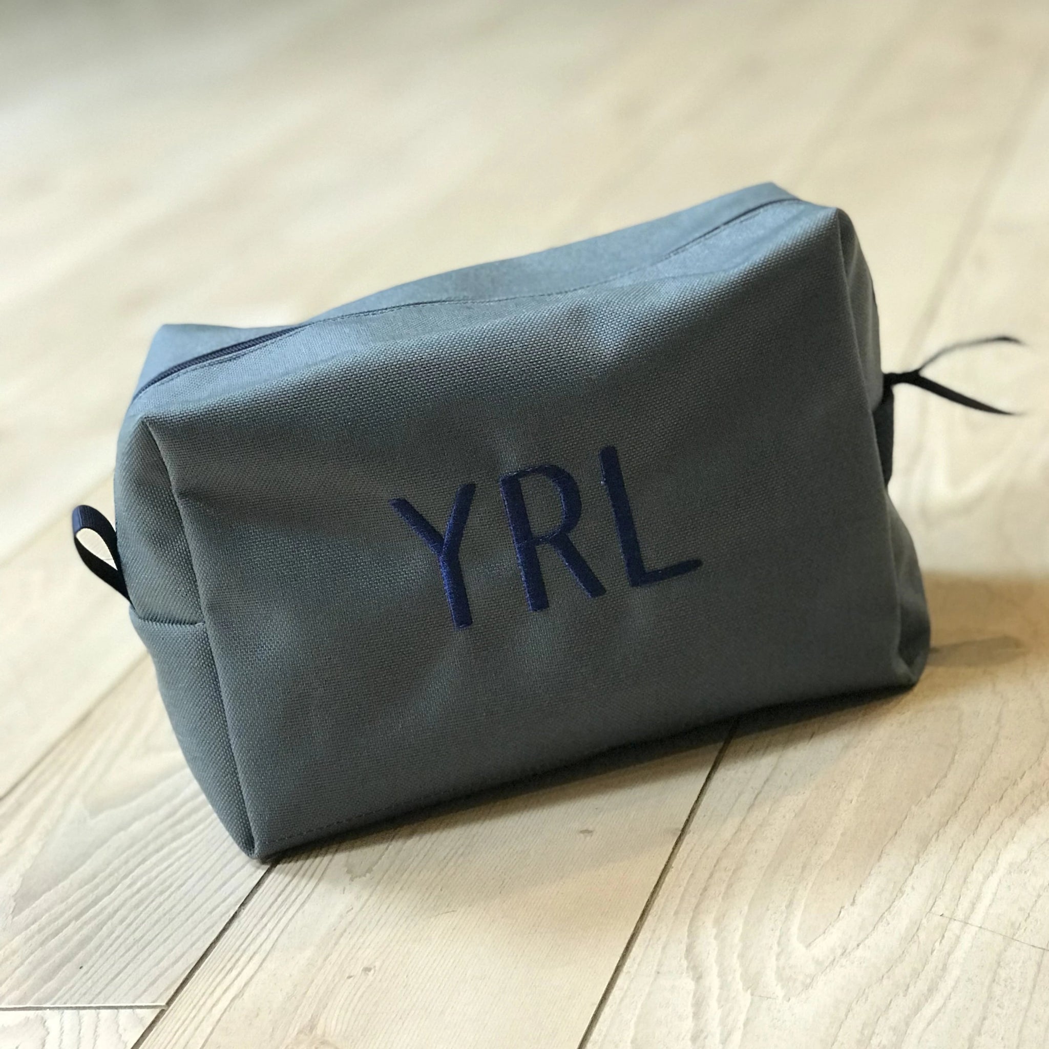 Boys Gray with Navy Toiletry Bag