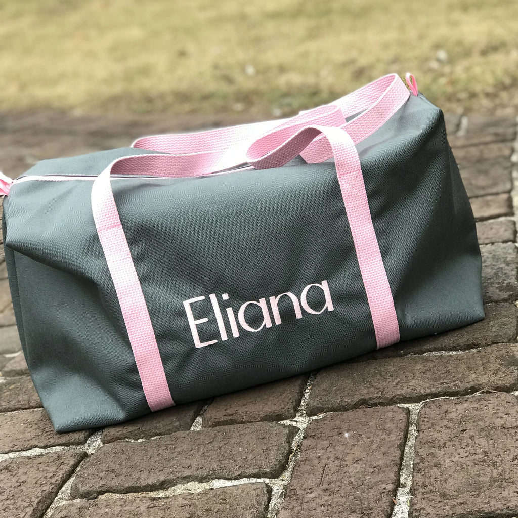 Gray and Light Pink Duffle