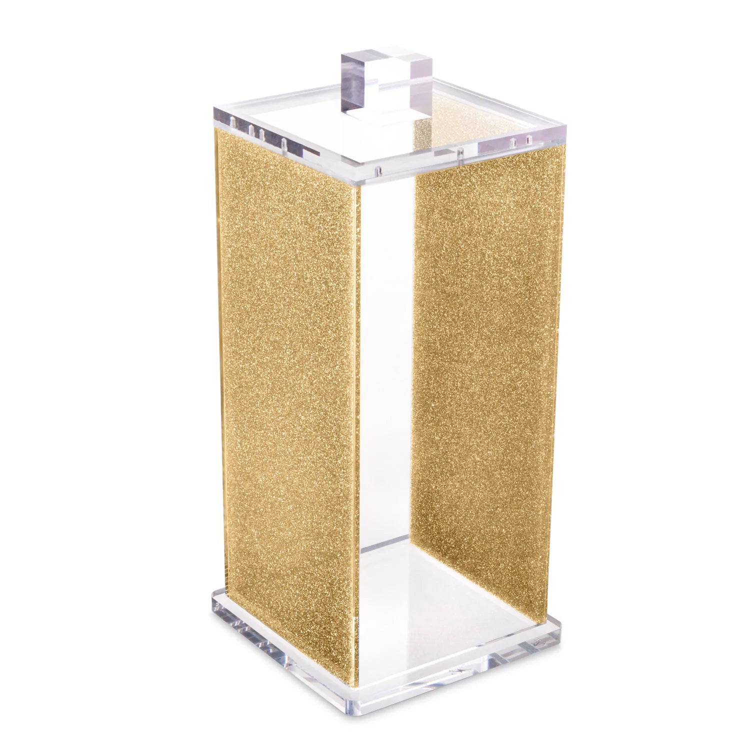 Large Gold Glitter Lucite Canister