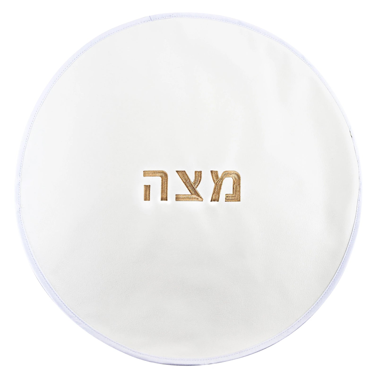 White Gold Leather Matza Cover