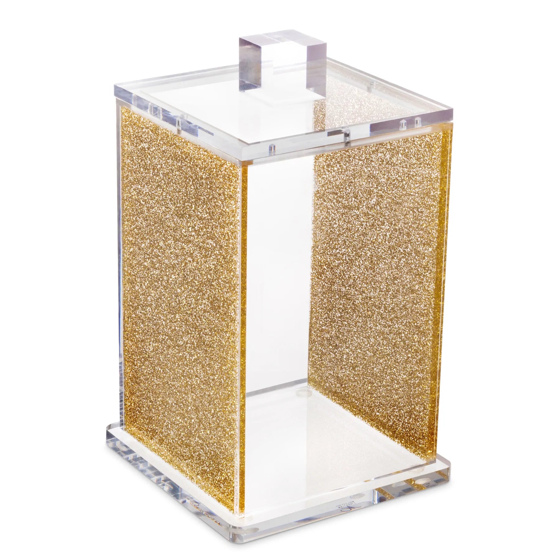 Medium Gold Glitter Lucite Canister