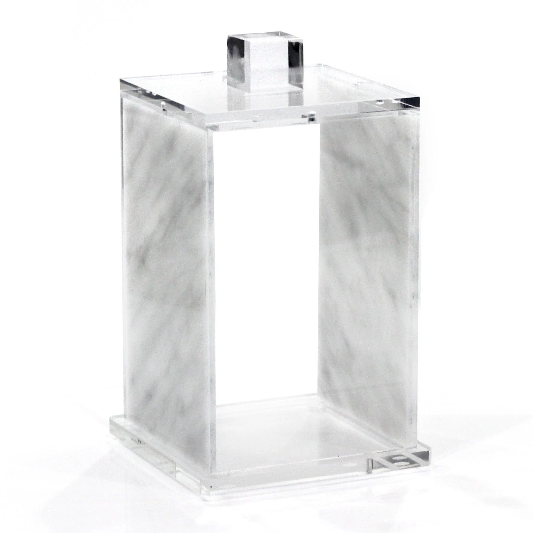 Medium White Marble Lucite Canister