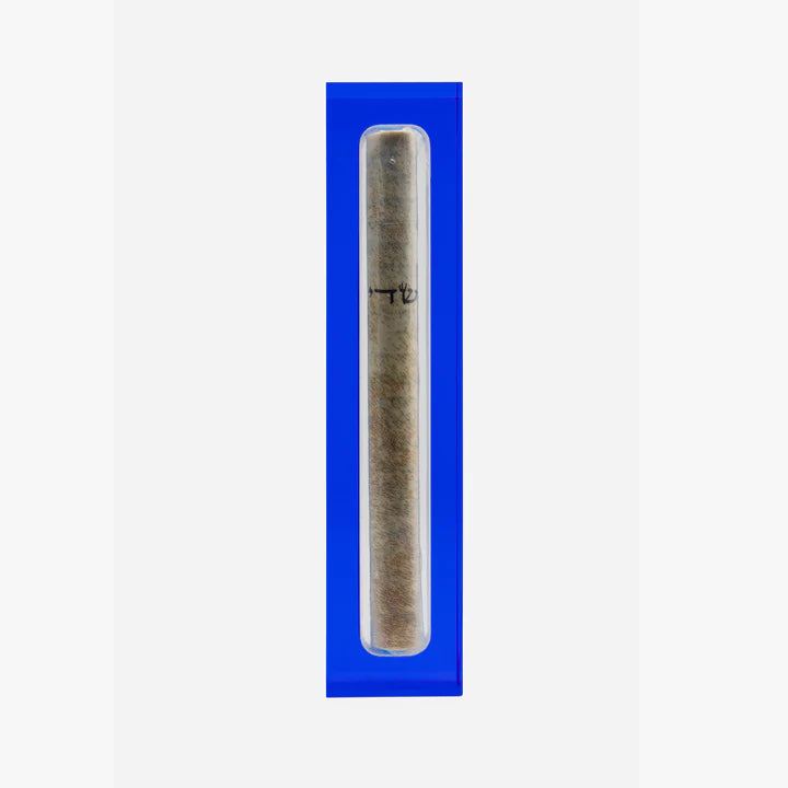 Sea Blue Lucite Mezuzah