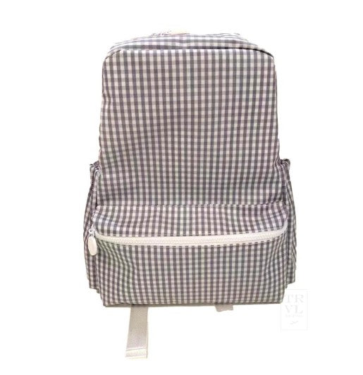 Grey Gingham Backpack