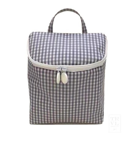 Grey Gingham Lunch/Bottle Bag