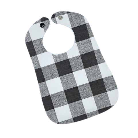 Black and White Checkered Vinyl Bib