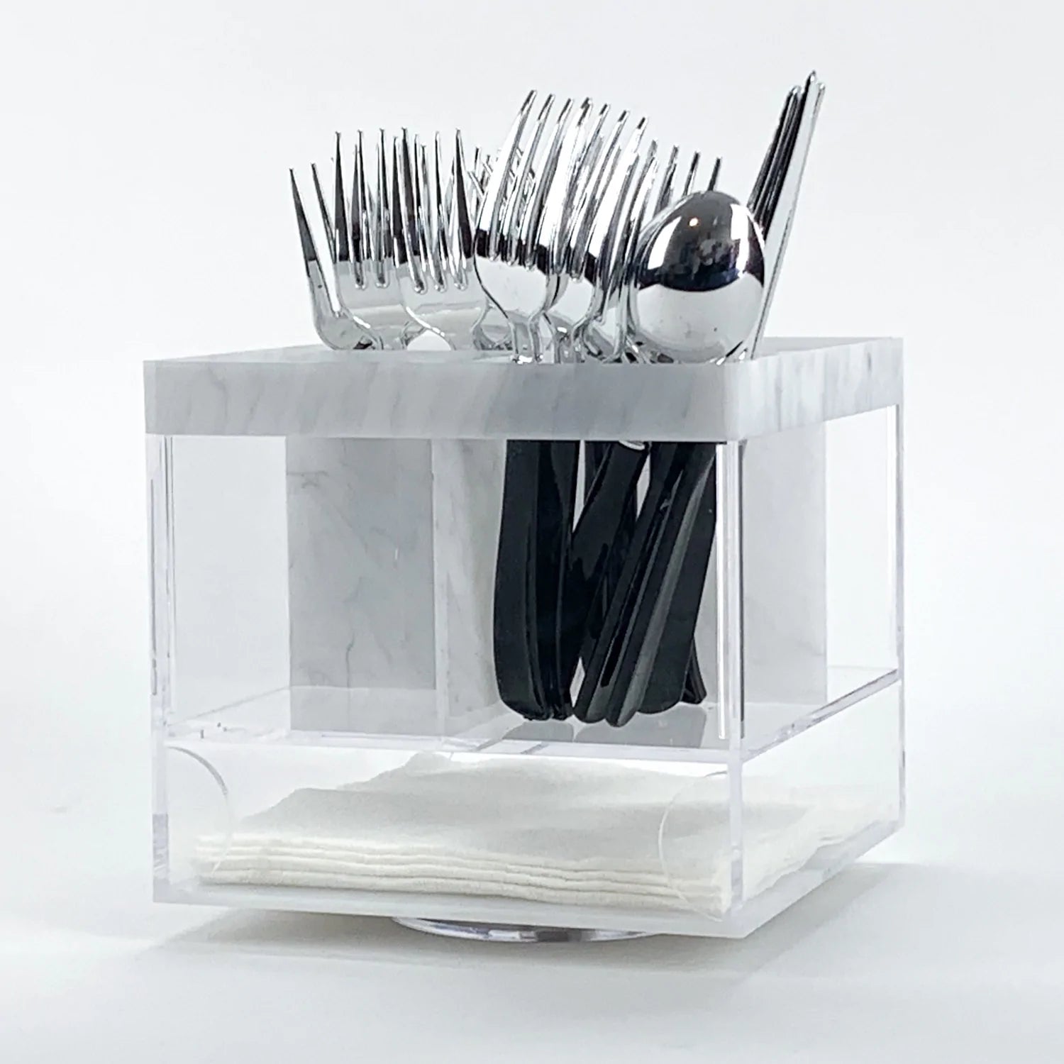 Lucite Silverware Swivel Caddy