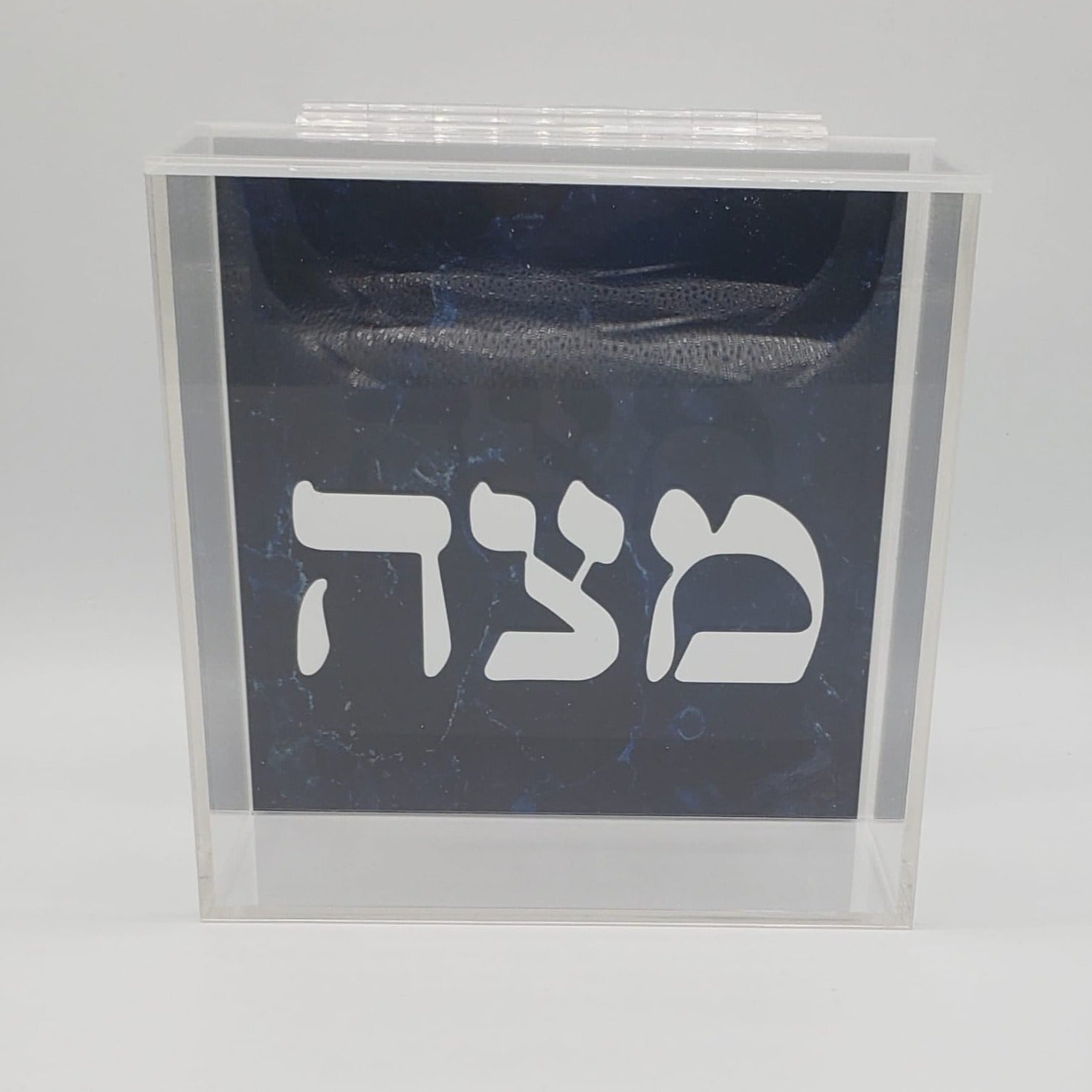 Navy Watercolor Square Matzah Box