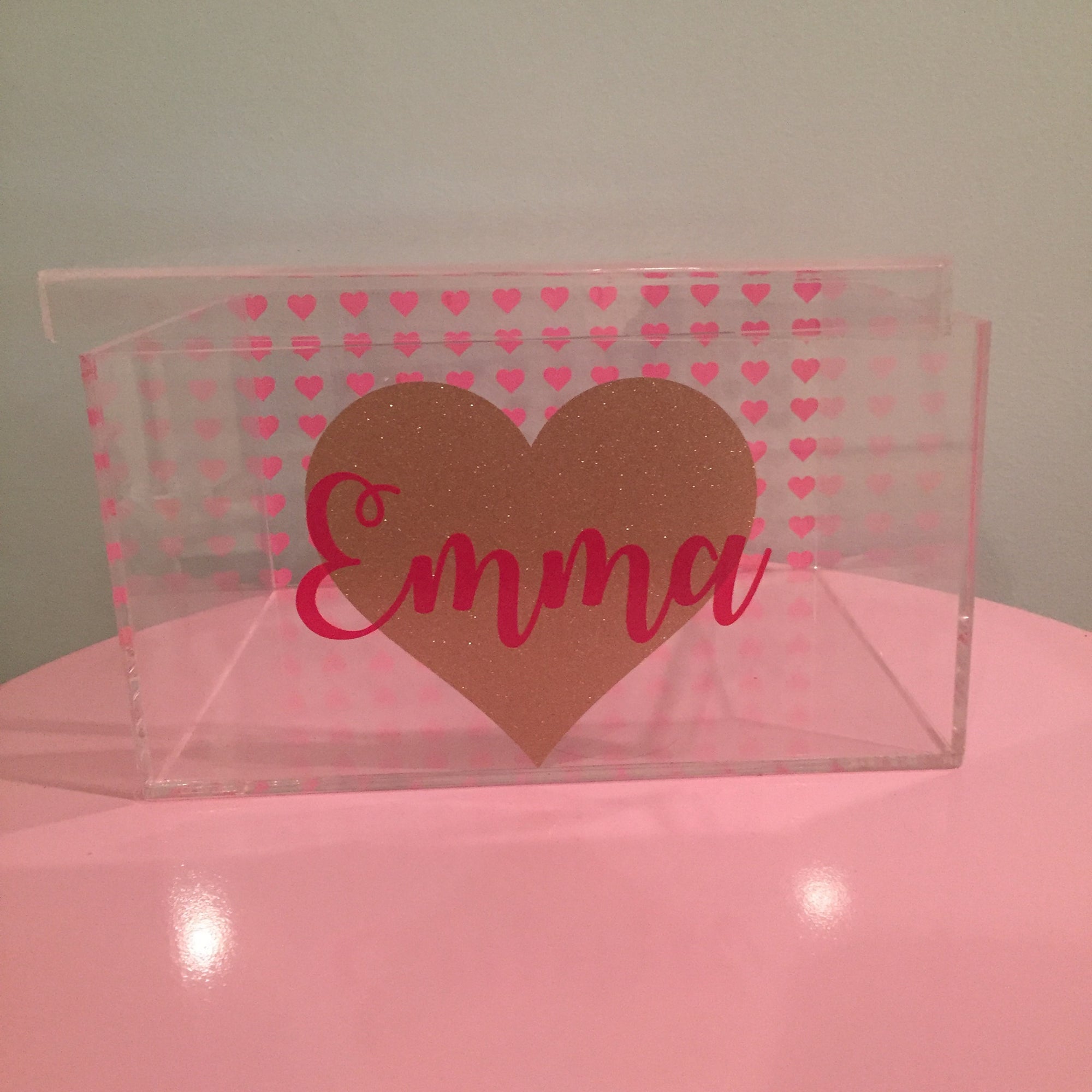 Hearts Lucite Box