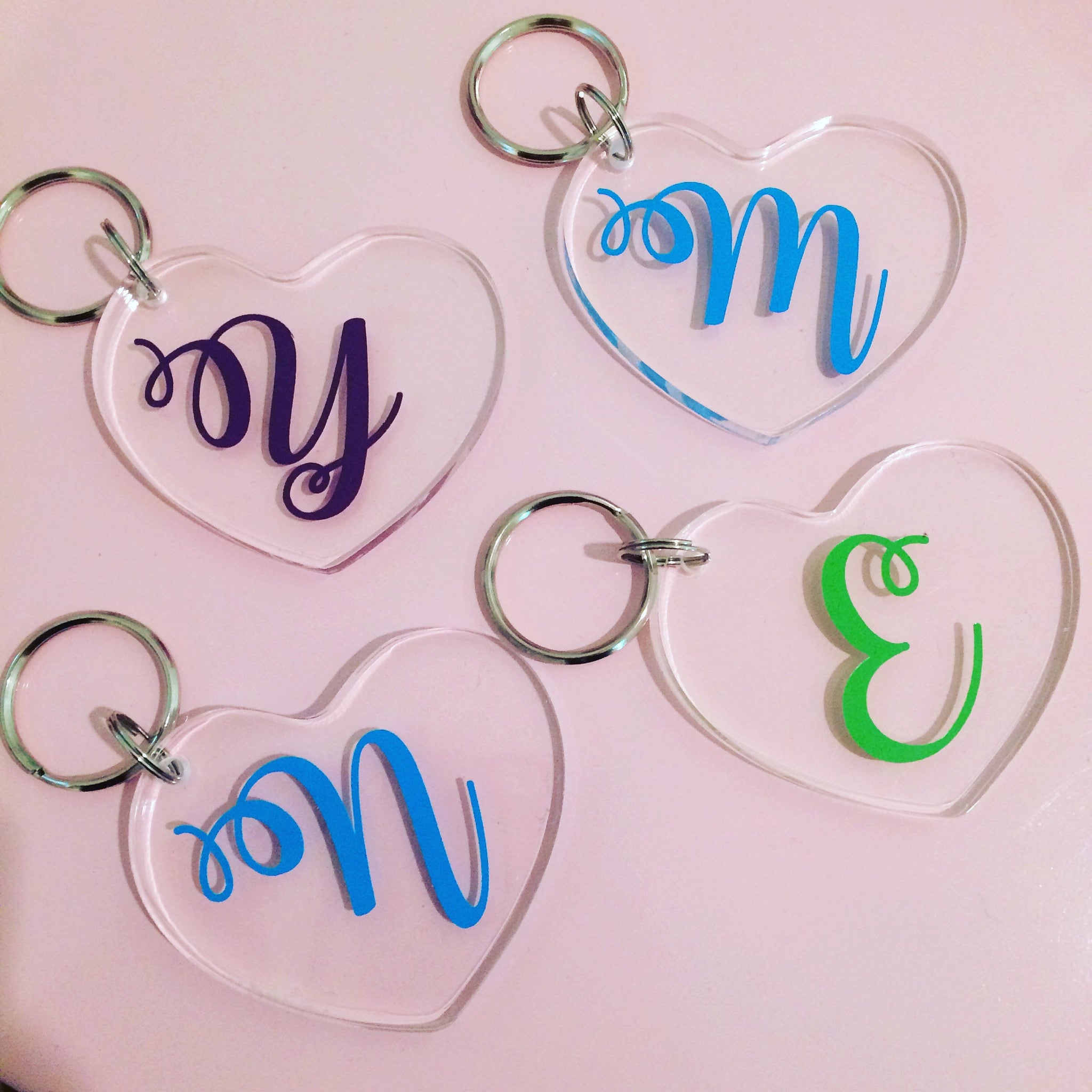 Lucite Heart Keychain