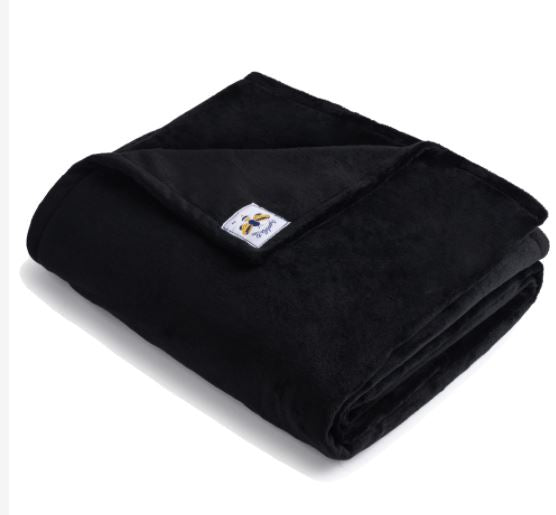 BiggerBee Minky Throw Blanket Black