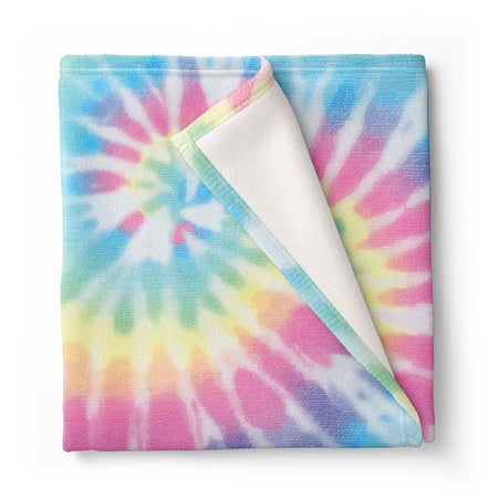 Pastel Tie Dye Fuzzy Throw Blanket