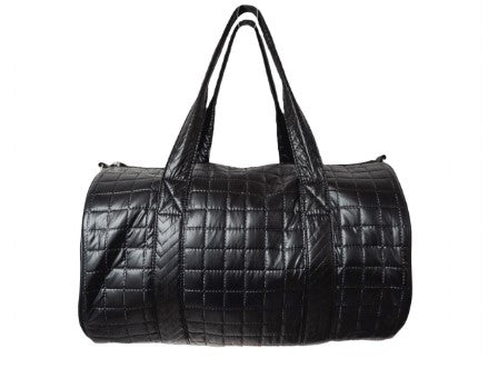 Black Quilted Puffer Duffle