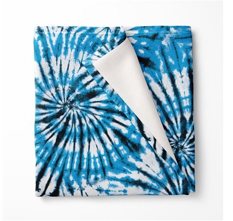 Blue Tie Dye Fuzzy Throw Blanket