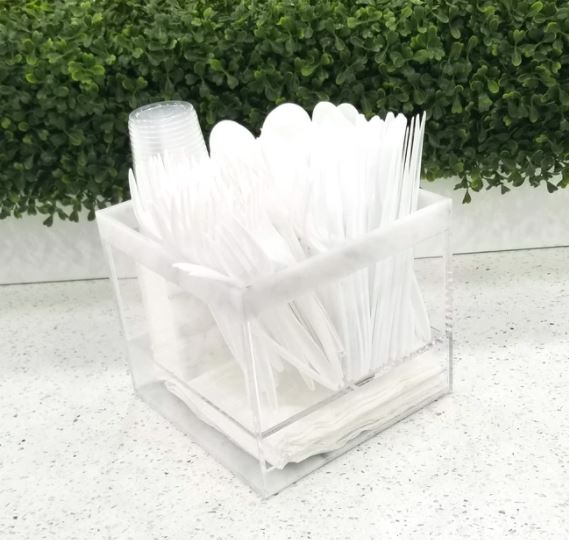 Lucite Silverware Caddy