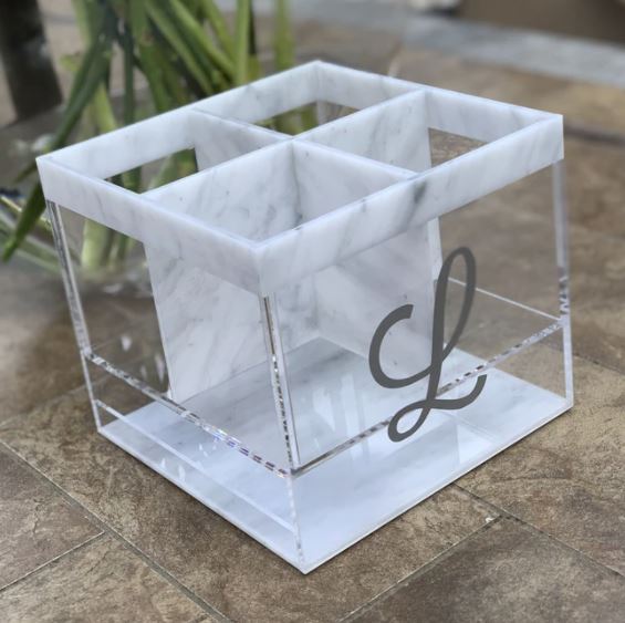 Lucite Silverware Caddy