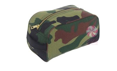 Woodland Camo Toiletry Bag w/ Gold Zipper