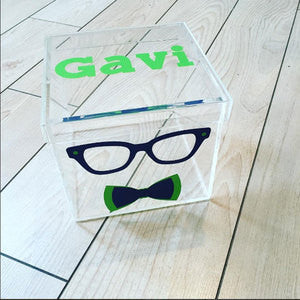 Glasses/Bow Tie Lucite Box