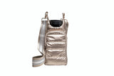 Gold Metallic Water Bottle Crossbody Bag